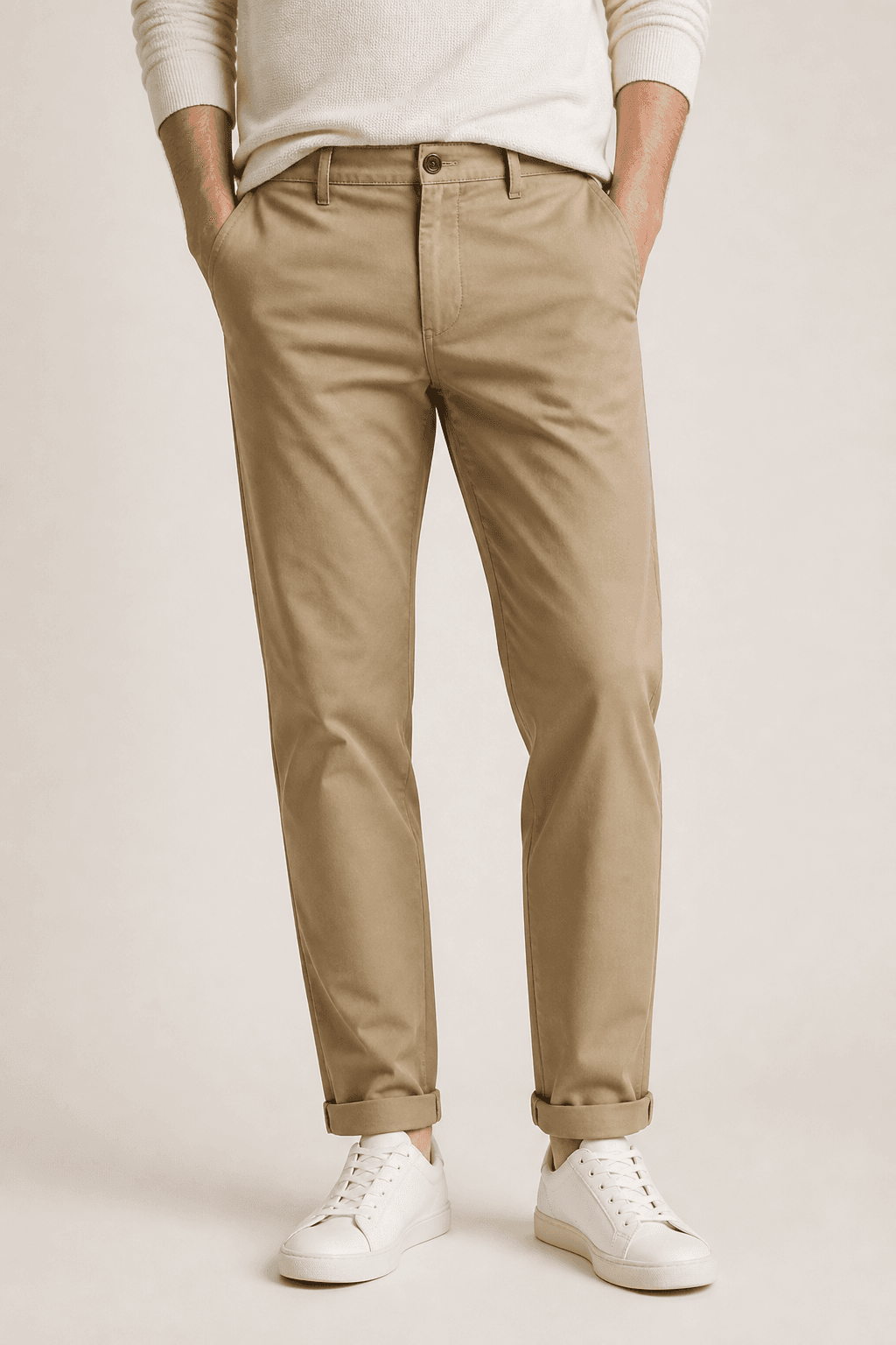 Relaxed chino pants in khaki