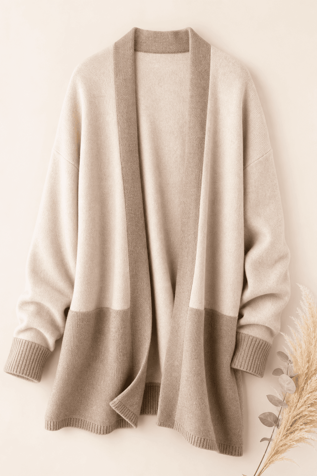 Soft knit cardigan in cream tones